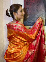 Mustard Yellow Banarasi Handloom Silk Saree