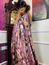 Sangria Magenta Designer Banarasi Silk Saree