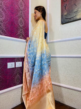 Multi Shade Hand Dyed Banarasi Silk Saree