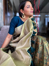 Pine Green Uppada Cotton Silk Saree