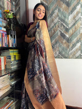Berry Blue Uppada Cotton Silk Saree