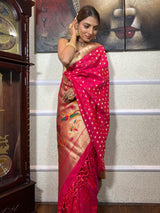 Queen Pink Paithani Silk Saree