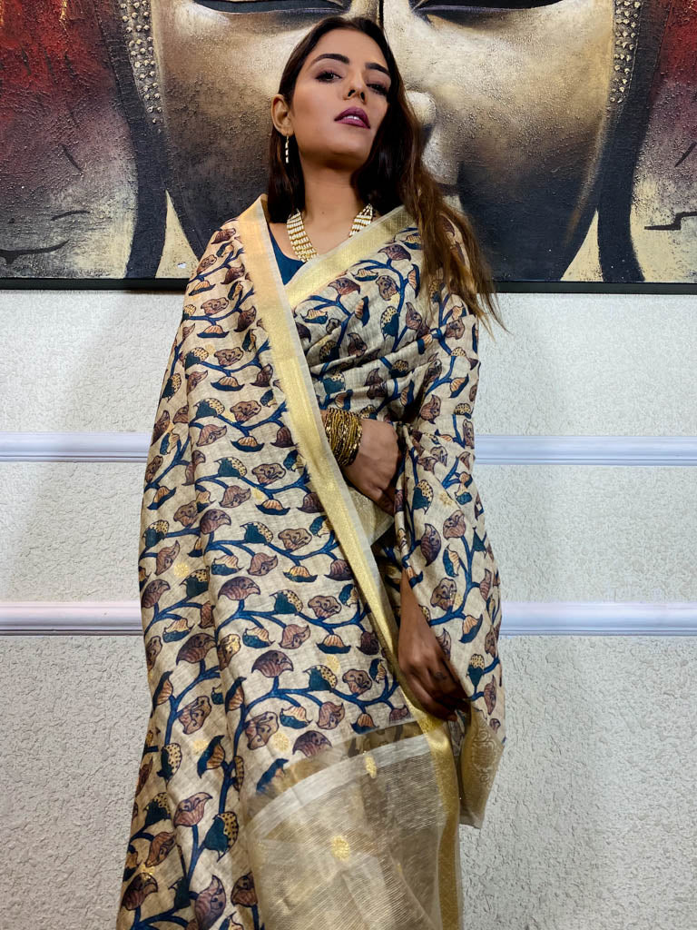 Tuscan Tan Uppada Cotton Silk Saree