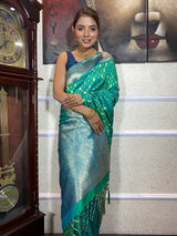 Teal Green Banarasi Silk Saree