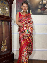 Off White Patola Tussar Silk Saree