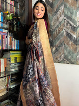 Berry Blue Uppada Cotton Silk Saree