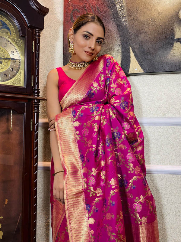 Sangria Purple Banarasi Silk Saree