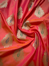 Tangerine Orange Meenakari Banarasi Silk Saree