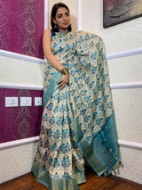 Cream White Uppada Cotton Silk Saree