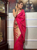 Queen Pink Paithani Silk Saree