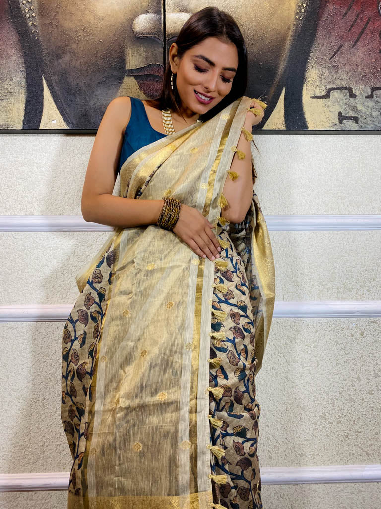 Tuscan Tan Uppada Cotton Silk Saree