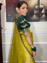 Baby Mehendi Banarasi Uppada Silk Saree