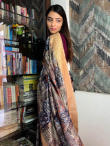 Berry Blue Uppada Cotton Silk Saree