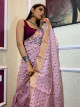 Blush Pink Uppada Cotton Silk Saree