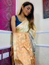 Multi Shade Hand Dyed Banarasi Silk Saree