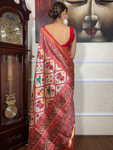 Off White Patola Tussar Silk Saree
