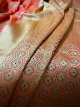 Tangerine Orange Meenakari Banarasi Silk Saree