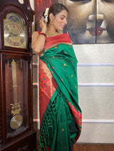Pine Green Patola Silk Saree