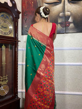 Pine Green Patola Silk Saree