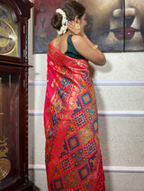 Queen Pink Banarasi Patola Silk Saree