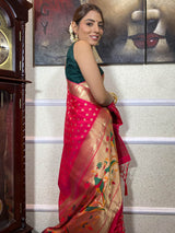 Queen Pink Paithani Silk Saree
