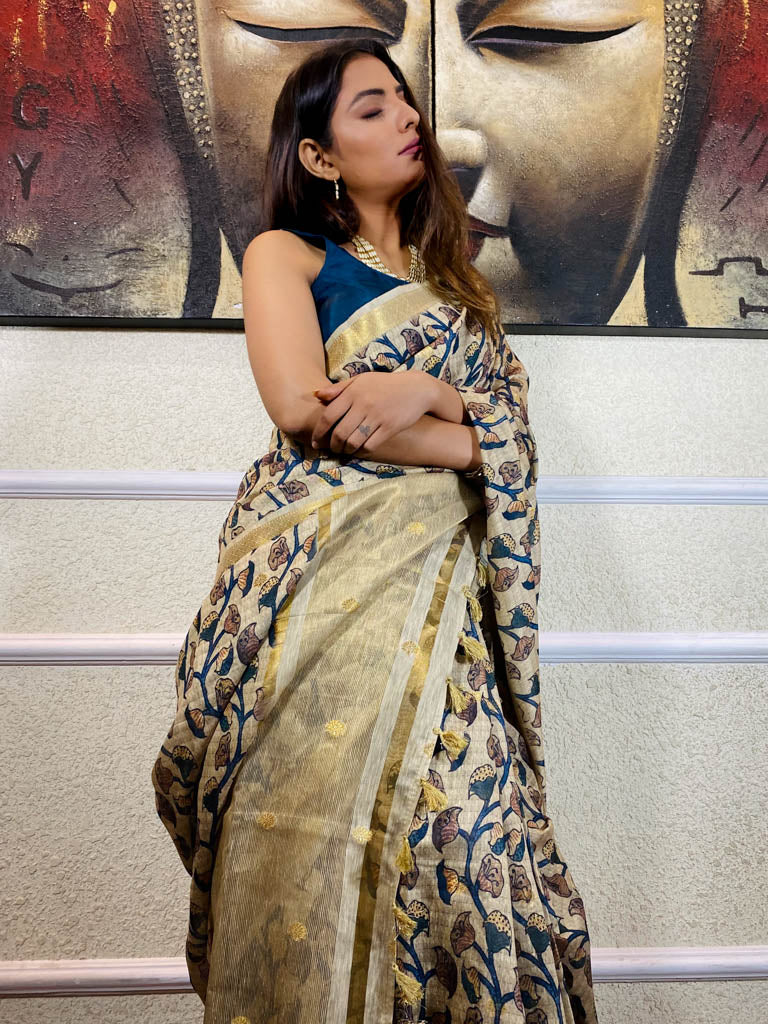 Tuscan Tan Uppada Cotton Silk Saree