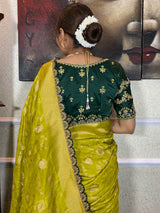 Baby Mehendi Banarasi Uppada Silk Saree