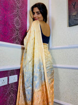 Multi Shade Hand Dyed Banarasi Silk Saree