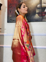 Queen Pink Banarasi Silk Saree