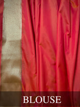 Tangerine Orange Meenakari Banarasi Silk Saree