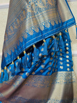 Azure Blue Banarasi Silk Handloom Saree