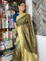 Pine Green Uppada Cotton Silk Saree
