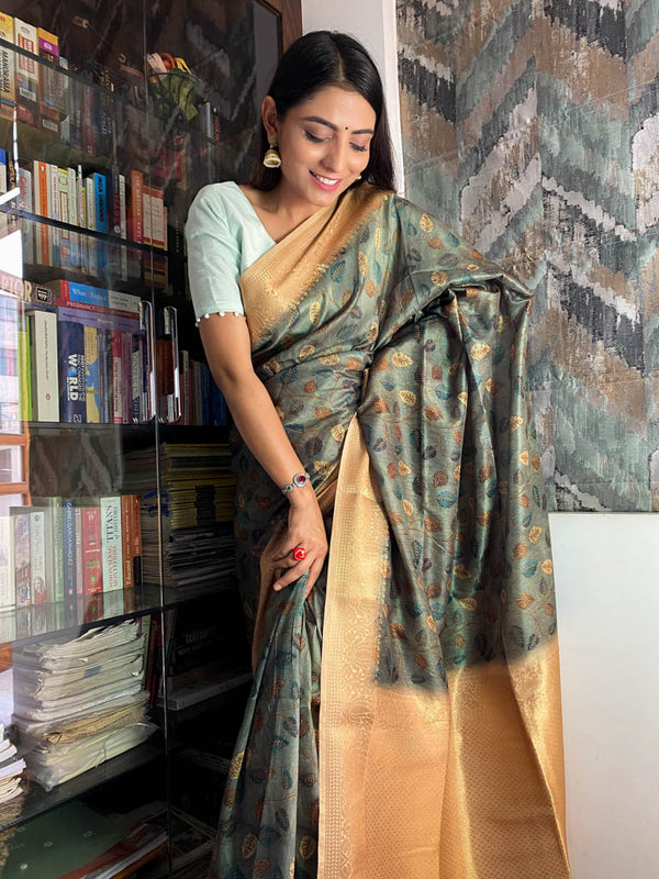 Sacramento Green Uppada Cotton Silk Saree