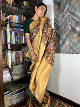 Caramel Brown Uppada Cotton Silk Saree