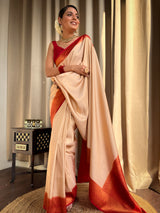 Off White Kanjeevaram Silk Saree