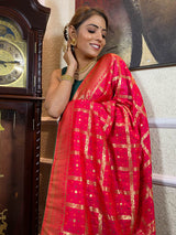 Queen Pink Banarasi Silk Ghatchola Saree