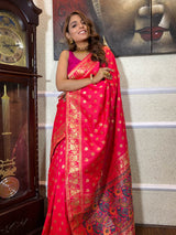 Queen Pink Banarasi Silk Saree