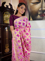 Pastel Pink Georgette Bandhej Saree