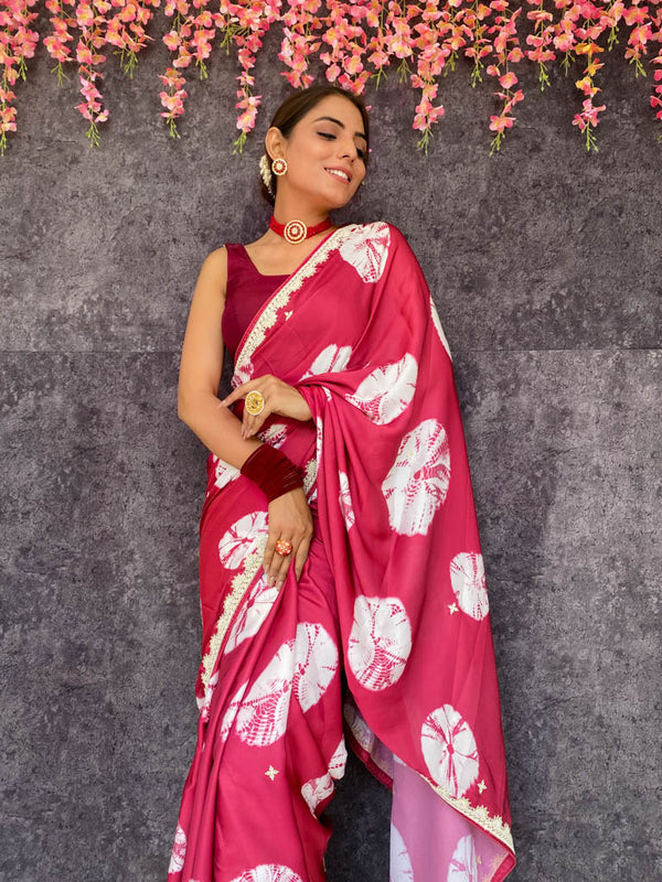 Sangria Magenta Mulberry Silk Saree