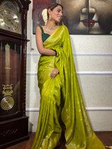 Baby Mehendi Banarasi Uppada Silk Saree