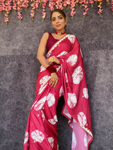 Sangria Magenta Mulberry Silk Saree