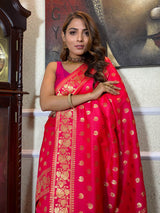 Queen Pink Banarasi Silk Saree