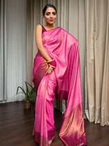 Fuchsia Pink Kanjeevaram Silk Saree