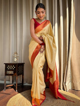 Off White Kanjeevaram Silk Saree