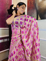 Pastel Pink Georgette Bandhej Saree