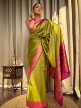 Mehendi Green Kanjeevaram Silk Saree