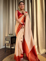 Off White Kanjeevaram Silk Saree