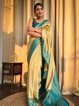 Buttermilk Kanjeevaram Silk Saree