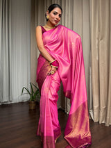 Fuchsia Pink Kanjeevaram Silk Saree