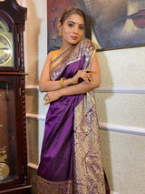 Eggplant Shaded Banarasi Silk Saree